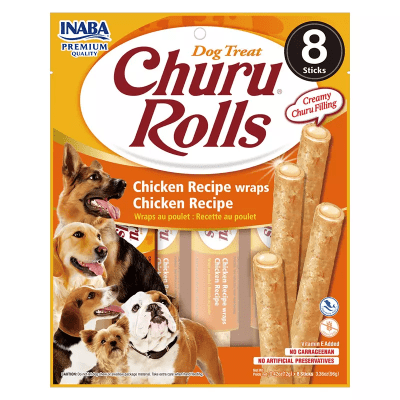 CHURU DOG ROLLS CHICKEN RECIPE 96GR