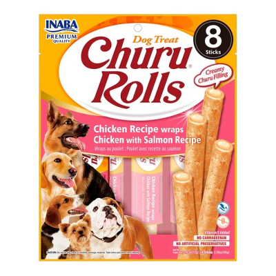 CHURU DOG ROLLS CHICKEN WITH SALMON RECIPE 96GR
