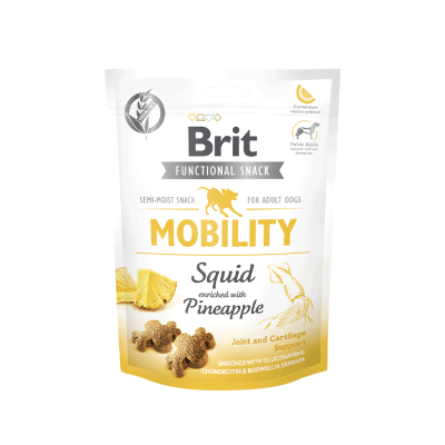 SNACK BRIT CARE DOG FUNCTIONAL MOBILITY SQUID WITH PINEAPPLE 150GR