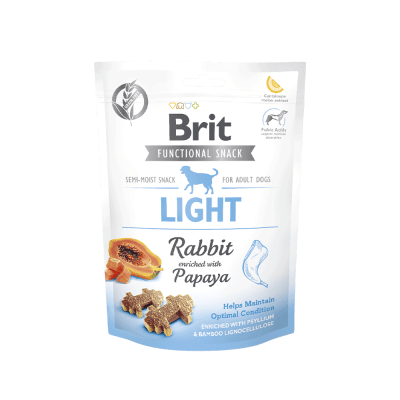SNACK BRIT CARE DOG FUNCTIONAL LIGHT RABBIT PAPAYA 150GR
