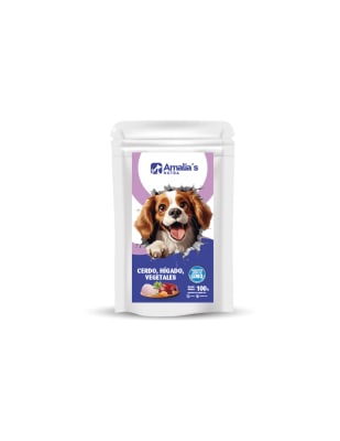 POUCH AMALIA´S DOG CERDO HIGADO Y VEGETAL 100G