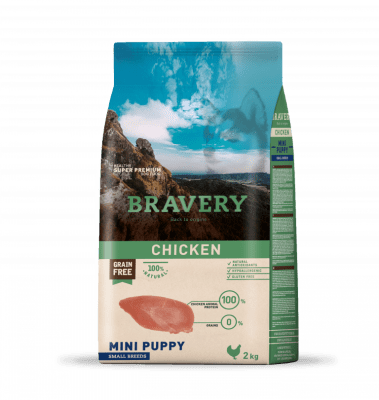 BRAVERY DOG MINI CHICKEN PUPPY FORMATOS 2 Y 7KG