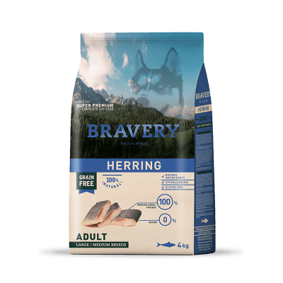 BRAVERY DOG HERRING ADULT 4KG