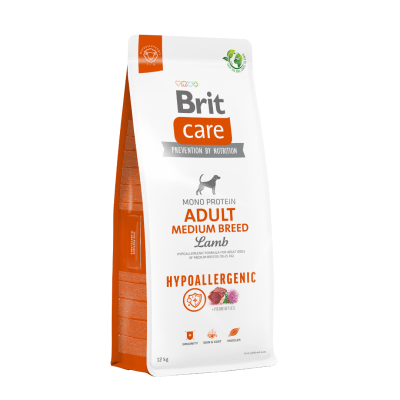 BRIT CARE DOG ADULT MEDIUM LAMB RICE 3/12KG