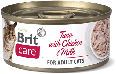 LATA BRIT CARE CAT TUNA WITH CHICKEN AND MILK 70GR1