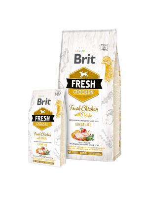 BRIT FRESH CHICKEN WITH POTATO ADULT GREAT LIFE 2,5 Y 12KG