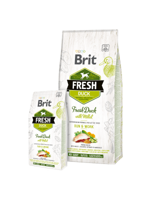 BRIT FRESH DUCK WITH MILLET ACTIVE RUN Y WORK 2,5 Y 12KG