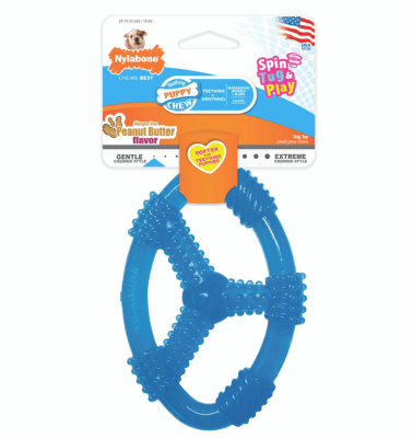 JUGUETE NYLABONE PUPPY CHEW RING PEANUT BUTTER FLAVOR