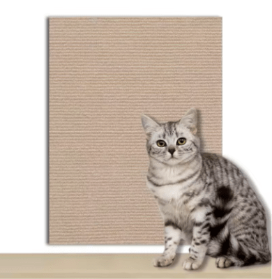 ALFOMBRA RASCADORA ADHERIBLE A SUPERFICIES PARA GATOS BEIGE 29X29CM