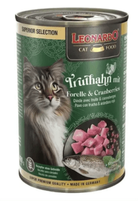 LATA LEONARDO PAVO TRUCHA Y ARANDANO 400GR