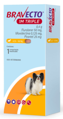 BRAVECTO PERRO 2.5 A 5.0 KG 1M
