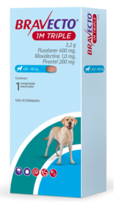 BRAVECTO PERRO 20 A 40 KG 1M