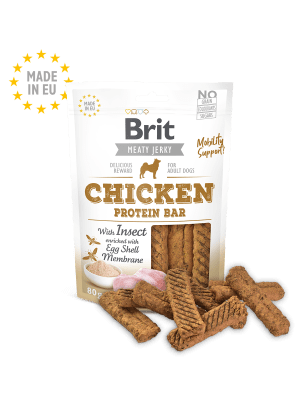 JERKY SNACK BRIT CARE DOG CHICKEN WITH INSECT PROTEIN BAR 80g