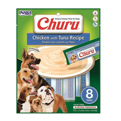 CHURU DOG CHICKEN WITH TUNA RICIPE 20GRS 8 UNI