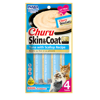 CHURU CAT SKIN COAT TUNA WITH SCALLOP RECIPE 56GR