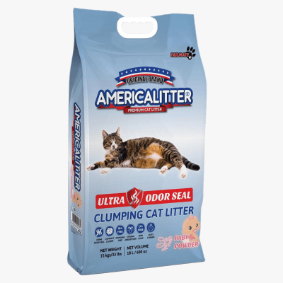 ARENA AMERICA LITTER ULTRA ODOR SEAL BABY POWDER FORMATOS 7 Y 15KG