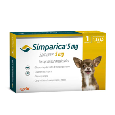 SIMPARICA 1,3-2,5KG 1 y 3comp