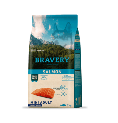 BRAVERY DOG MINI SALMON ADULT FORMATO 2 Y 7KG