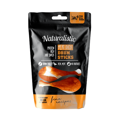 SNACK NATURALISTIC DOG DUCK MEAT DRUMSTICK 6UNI 90GR