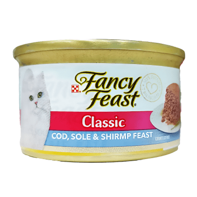 LATA FANCY FEAST PESCADO Y CAMARON MOUSSE CLASSIC 85G