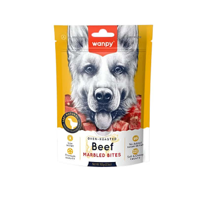 SNACK WANPY DOG BEEF MARBLED BITES 100G