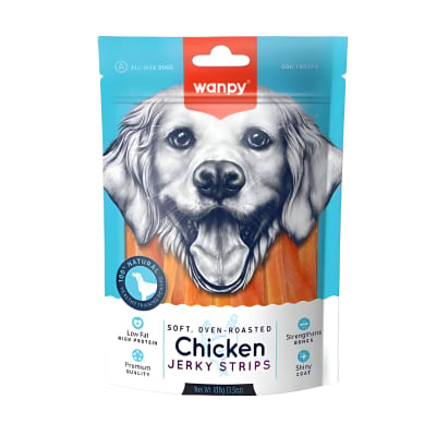 SNACK WANPY DOG CHICKEN JERKY STRIPS 100G
