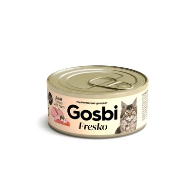 LATA GOSBI CAT FRESKO ADULT PAVO Y JAMON 70 GRS.