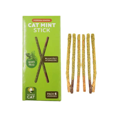 WONDERCAT SNACK VARILLAS DE CATNIP CON MENTA WONDER CAT PACK 6UNI CATMINT STICKS