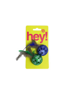 JUGUETE HEY CAT SET DE PELOTAS CON PLUMAS