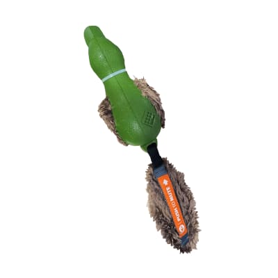 JUGUETE GIGWI PATO PUSH TO MUTE VERDE CON COLA FELPA