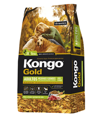 KONGO DOG GOLD ADULT POLLO RAZAS MEDIANAS Y GRANDES 21KG