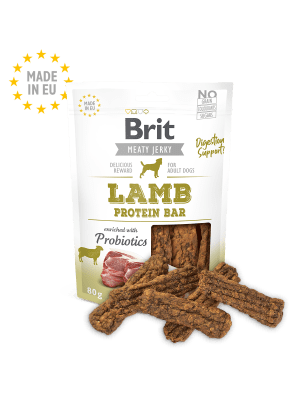 JERKY SNACK BRIT CARE DOG LAMB PROTEIN BAR 80 y 200GR