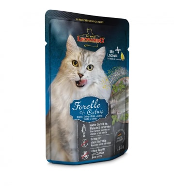SACHET LEONARDO TRUCHA Y CATNIP 85GR