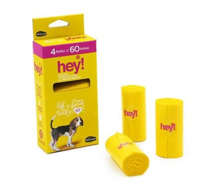 BOLSAS HEY PARA EXCREMENTO 4 ROLLOS DE 15 UNI