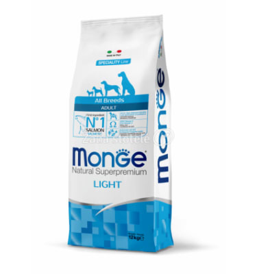 MONGE DOG ADULT LIGHT SALMON TODA LAS RAZAS 12KG