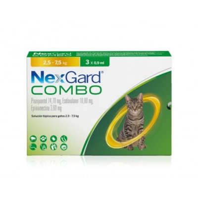 NEXGARD COMBO GATO 2,5 A 7,5 KG 3 UNIDADES