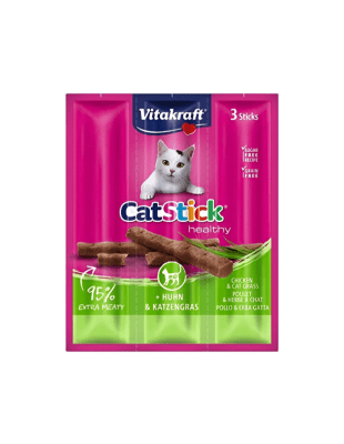VITAKRAFT CAT STICK CHICKEN CATGRASS 3UNI