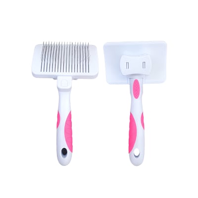 RASQUETA GRANDE MARBEN PETS BLANCO ROSA EXPULSA PELO