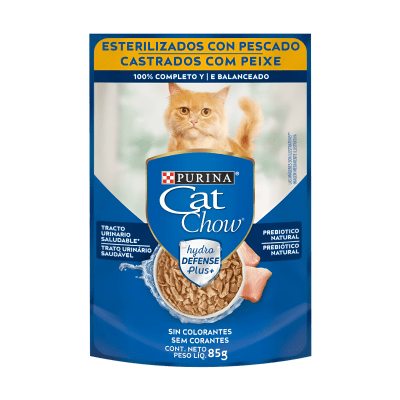 SACHET CAT CHOW ESTERILIZADOS PESCADO 85 GRS