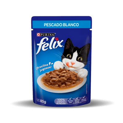 PURINA FELIX SENSACIONES PESCADO BLANCO EN SALSA 85 GR