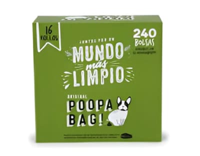 POOPA BAG PACK 16 ROLLOS DE 15 BOLSAS PARA EXCREMENTO
