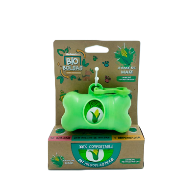 DISPENSADOR + 2 BIO BOLSAS HECHAS DE MAIZ MARBEN PETS1