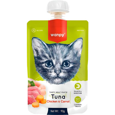 WANPY CAT TASTY MEAT PASTE TUNA CHICKEN CARROT 90G