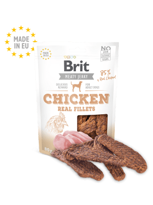 JERKY SNACK BRIT CARE DOG CHICKEN FILLET 80 y 200g