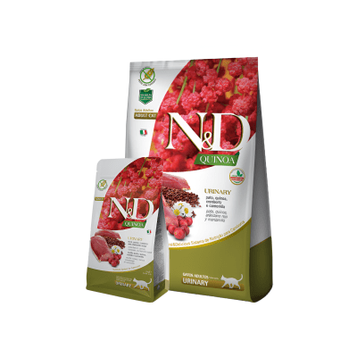 N&D CAT QUINOA URINARY PATO ARANDANO MANZANILLA 1,5 KG1