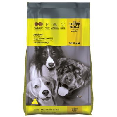 THREE DOG ORIGINAL  ADULTO RAZA MEDIANA Y GRANDE