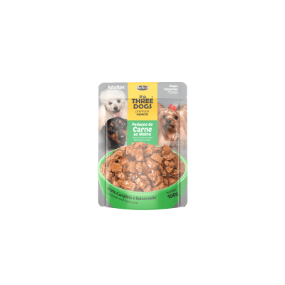 SACHET THREE DOG ORIGINAL ADULTO RAZA PEQUEÑA Y MINI 85GR