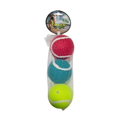 JUGUETE PELOTAS TENIS 3UNID 6.3CM CON SONIDO1