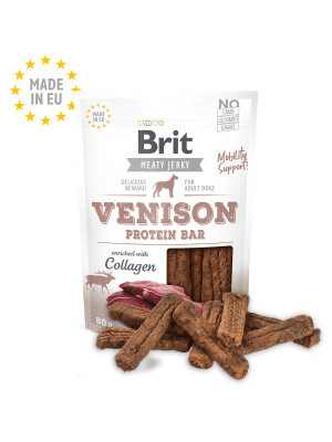 JERKY SNACK BRIT CARE DOG VENISON PROTEIN BAR 80 GR