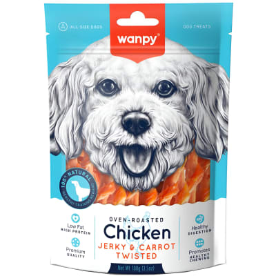 WANPY DOG CHICKEN JERKY CARROTS 100G